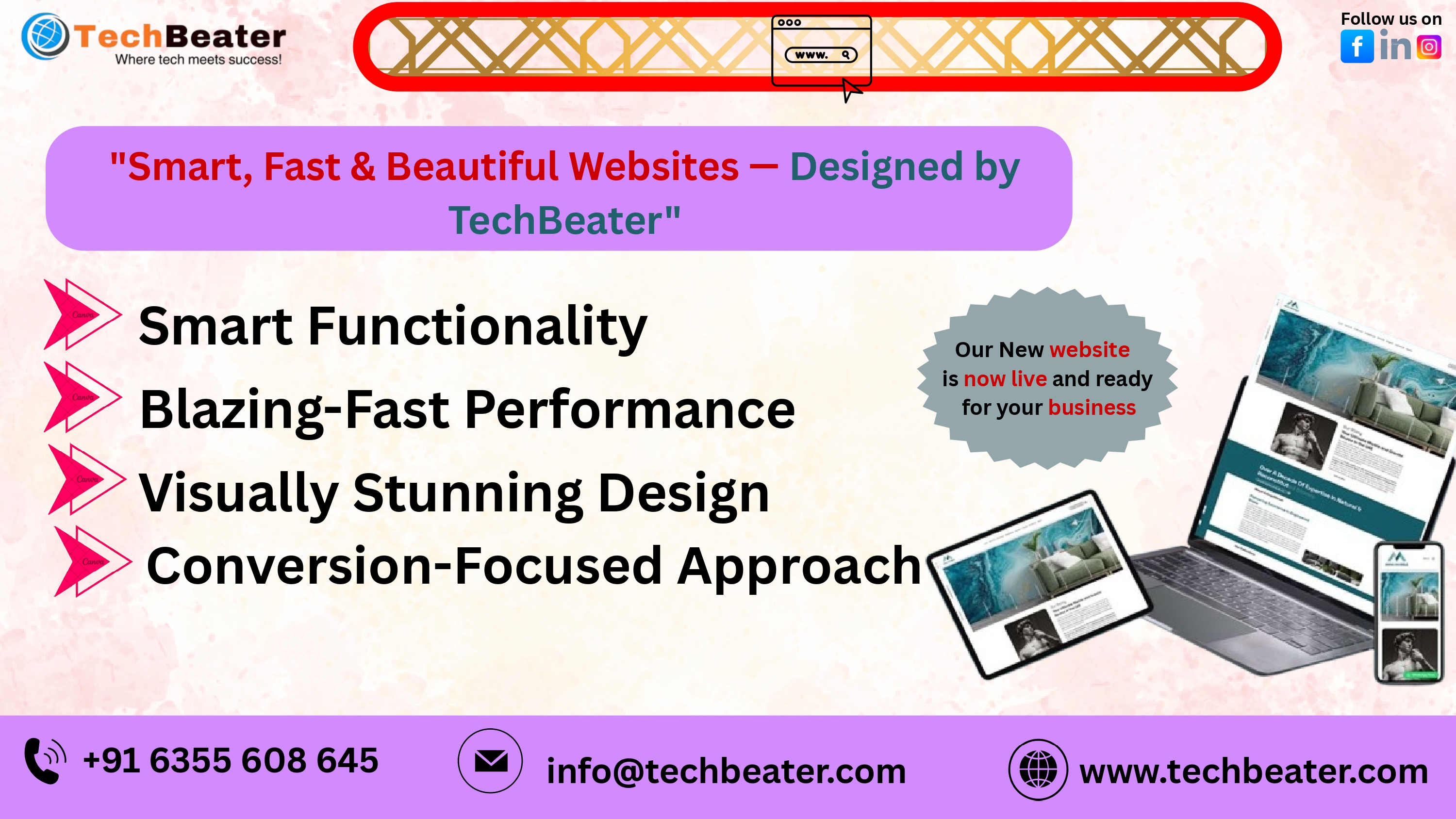 Smart, Fast & Beautiful Websites — Designed by TechBeater